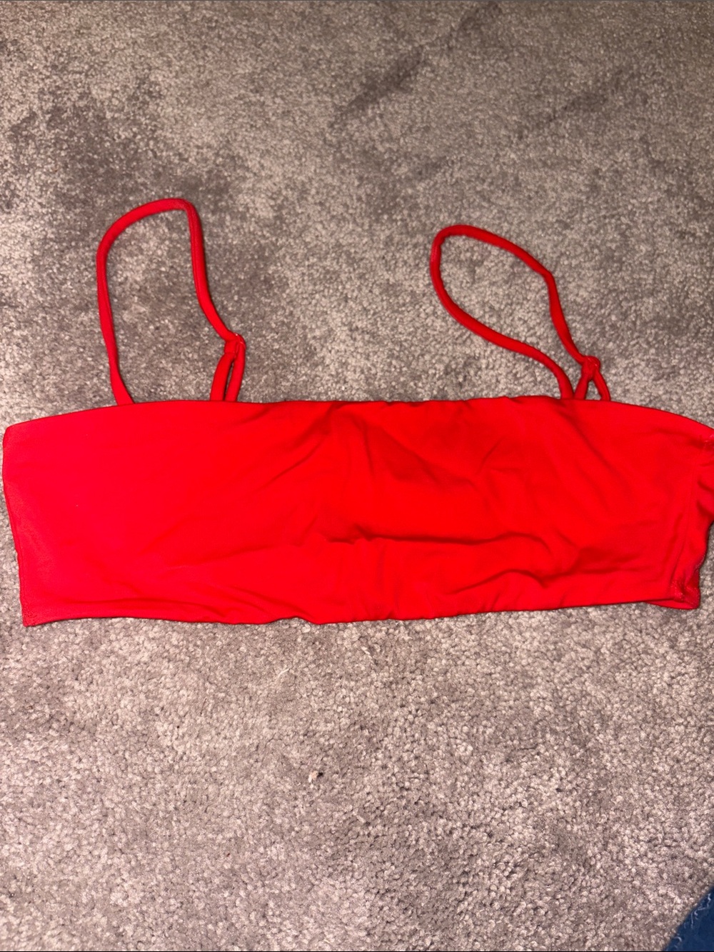 PacSun Bright Red Bandeau Bikini Top with Thin Straps